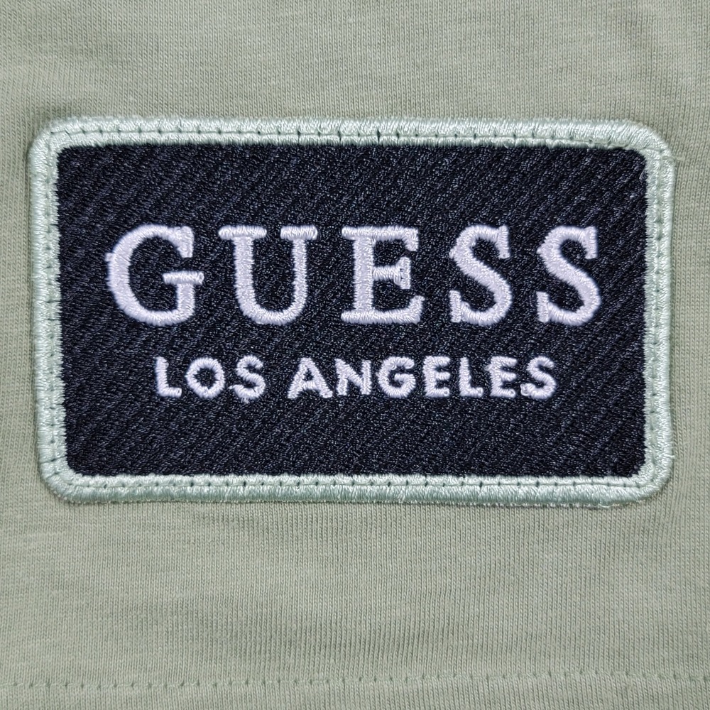 Guess Los Angeles Mens Arall Tape Crew T-Shirt Green XL NWT T3BCN1KB0E0